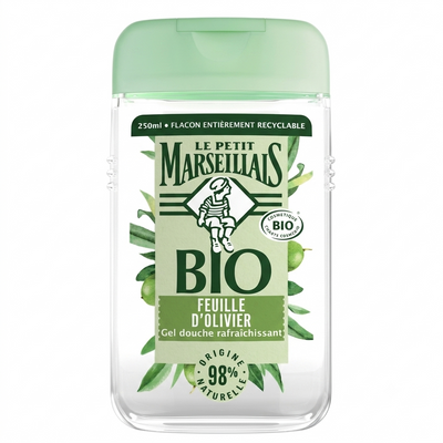 gel de douche bio feuille d'olivier 250ml